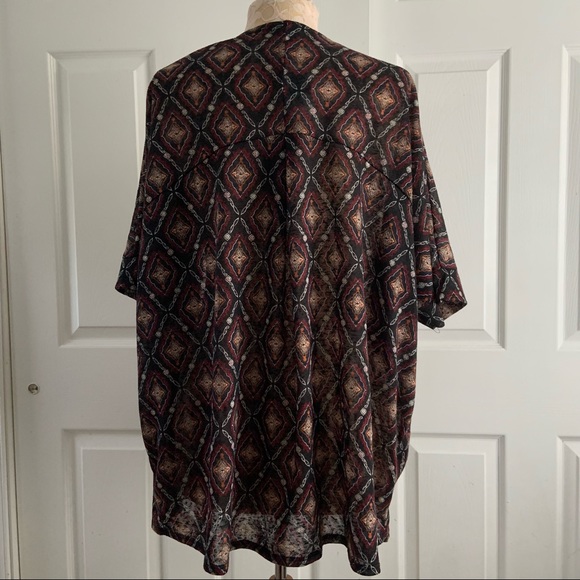 Torrid Open Front Lightweight Diamond Print Soft Cardigan Sweater Top NWT - Picture 4 of 12